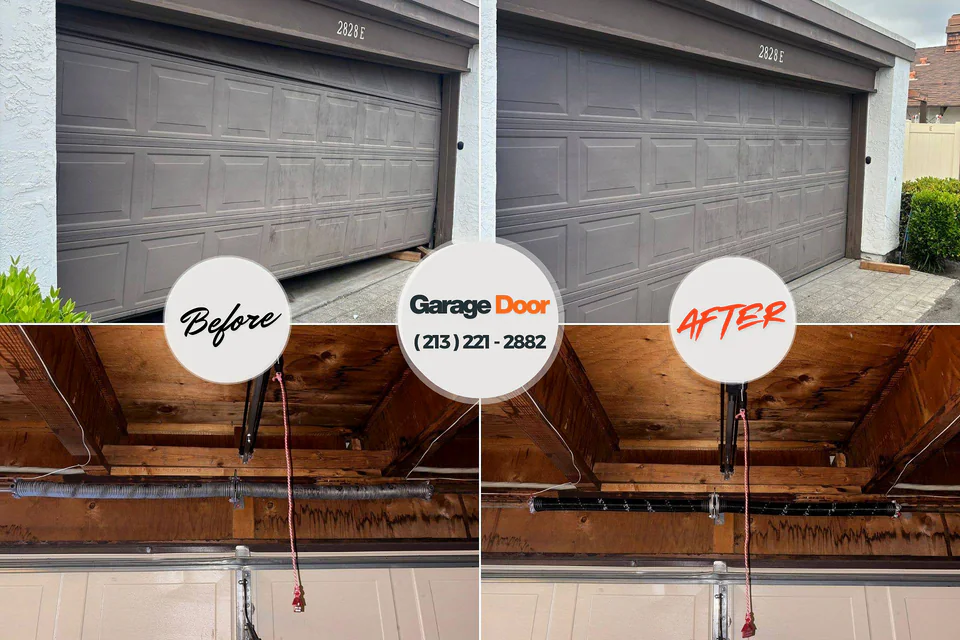 Before and after: garage door repair Forest City, PA